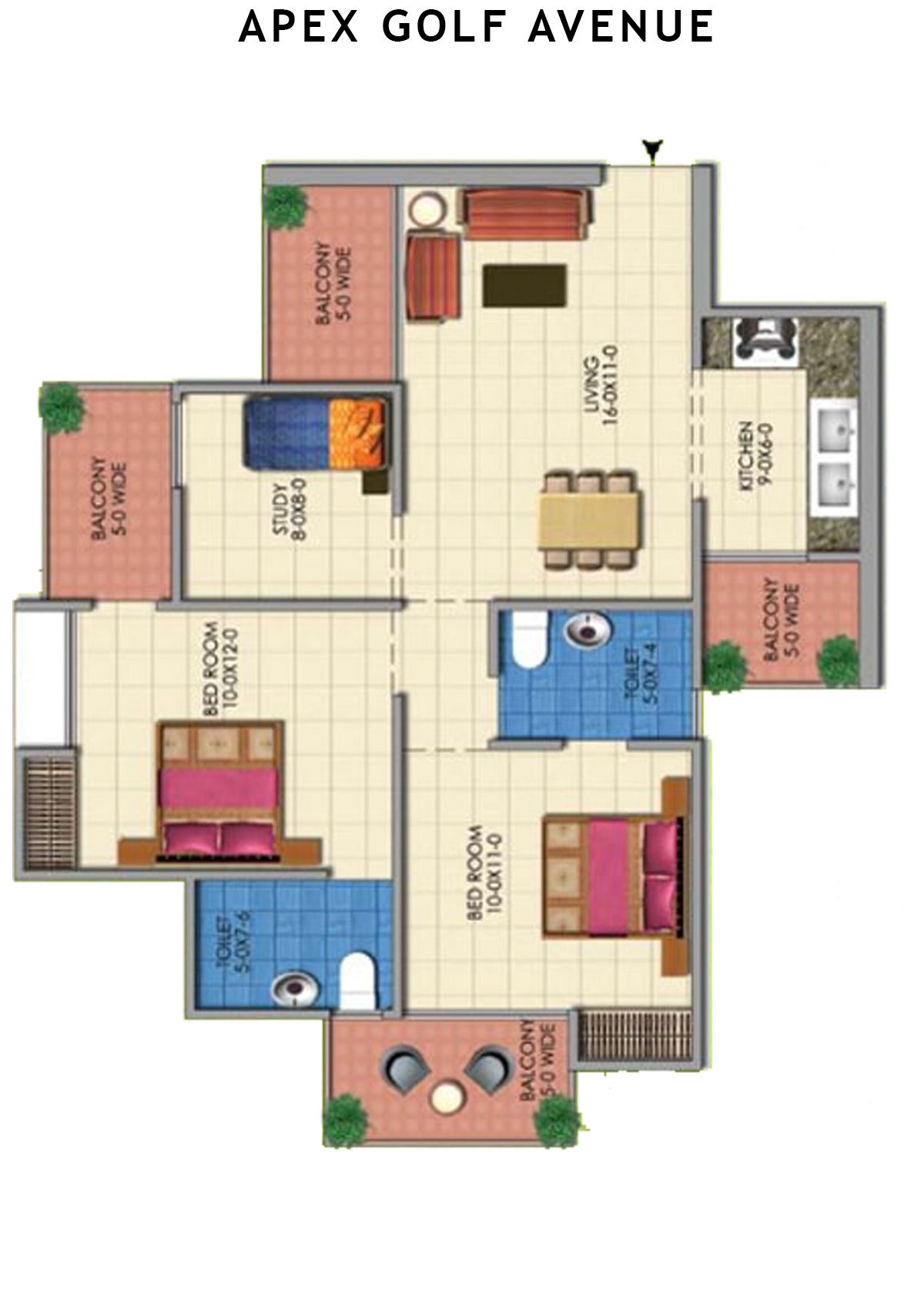 Apex Golf Avenue Vastu flats, apartments, homes and units